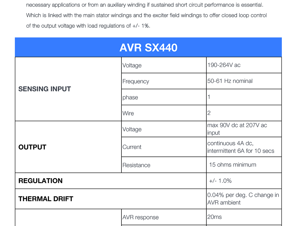 Precio trifásico AVR AC regulador de voltaje automático 220v generador AVR SX440