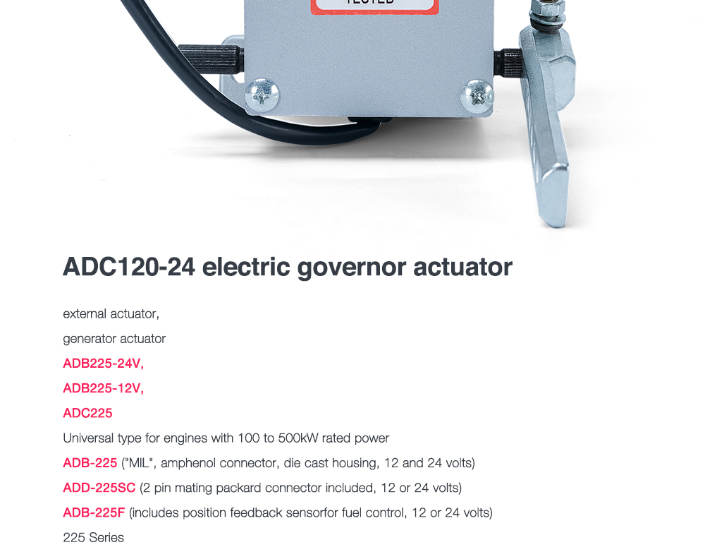 Actuador electrónico del regulador de velocidad del generador diésel ADC120 12V