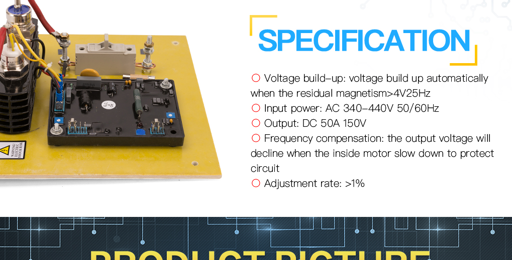 Cepillo generador monofásico 30kva regulador de voltaje automático avr Savrh-50a
